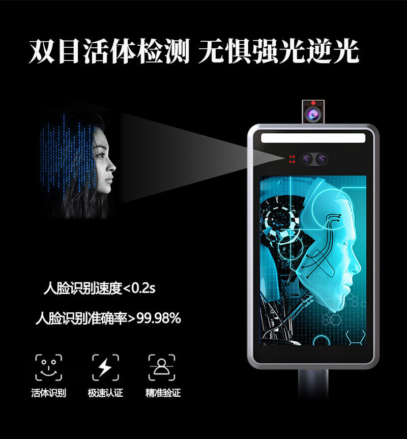 人脸识别闸机测温特点